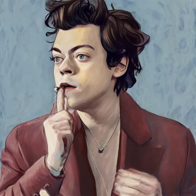 Harry Styles in the style of Mary Cassatt     2